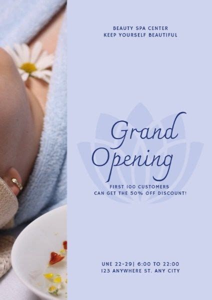 Spa Grand Opening Flyer Template And Ideas For Design Fotor