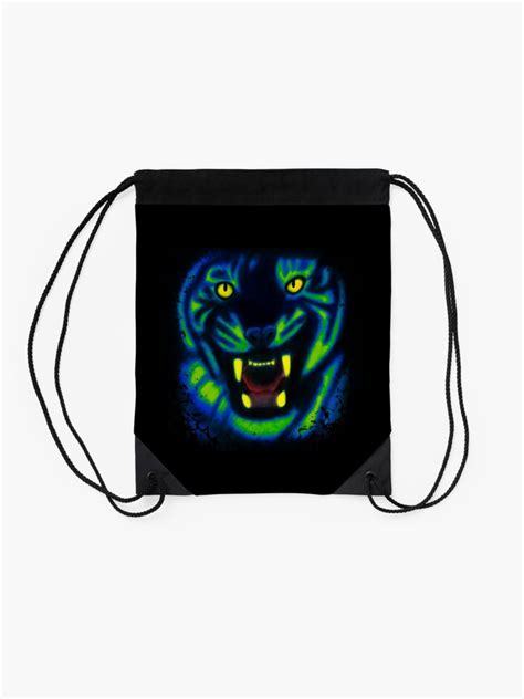 Scary Green And Blue Demonic Tiger With Glowing Eyes And