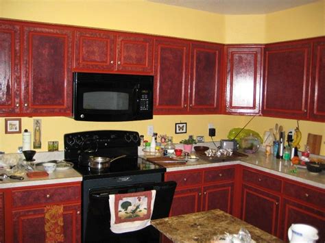 Dark Cherry Kitchen Cabinets Wall Color Pict Deepnot Yellow Paint Color