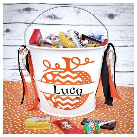 Personalized Halloween Bucket Trick Or Treat Bucket Candy Bucket