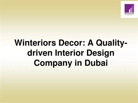 Ppt Winteriors Decor A Quality Driven Interior Design Company In