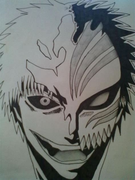 Easy Bleach Drawings Bleach Ichigo Hollow Mask By