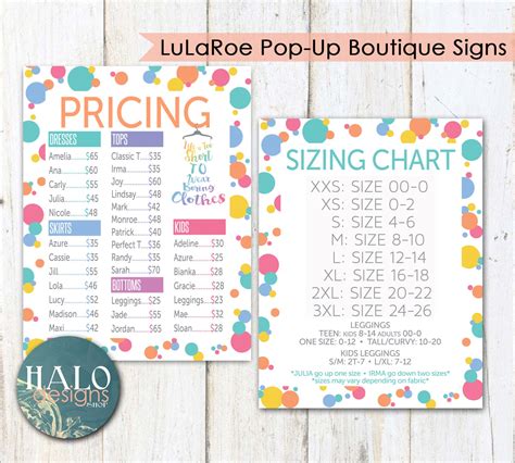 Lularoe Polka Dot Pricing And Size Charts For By Halodesignsshop