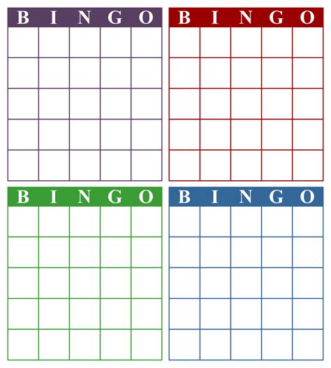Editable Bingo Card Template Free
