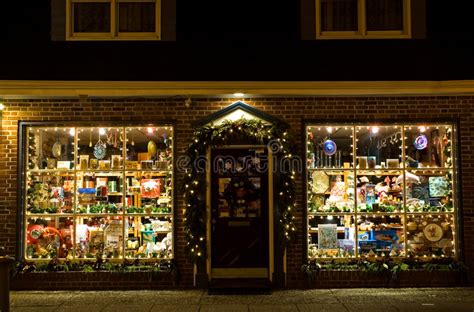 Our christmas store is stocked with the most impressive inventory of christmas decorations in calgary. Christmas Storefront stock photo. Image of window, door - 1712782