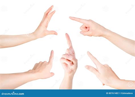 Isolated Female Hands Collection Stock Photo Image Of Mark Index