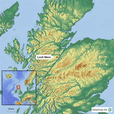 Loch Ness Von Markusgraber Landkarte Für Das Vereinigtes Königreich