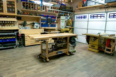 Car Garage Wood Shop Layout Bench Woodworking