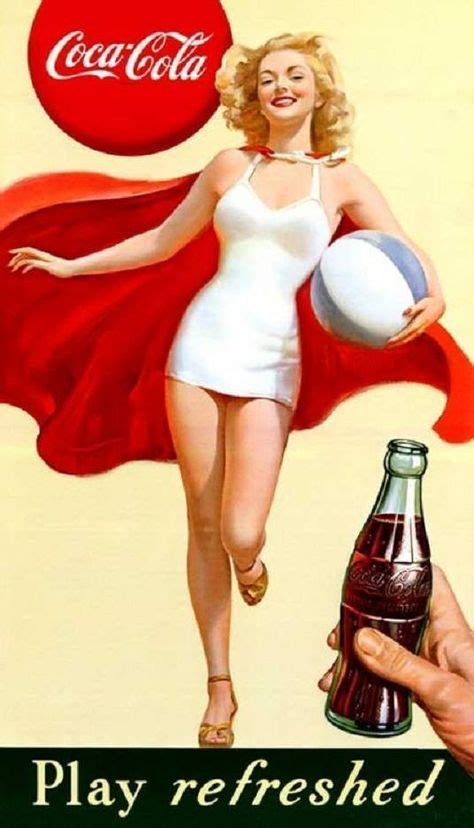 An Advertisement For Coca Cola With A Woman Holding A Ball