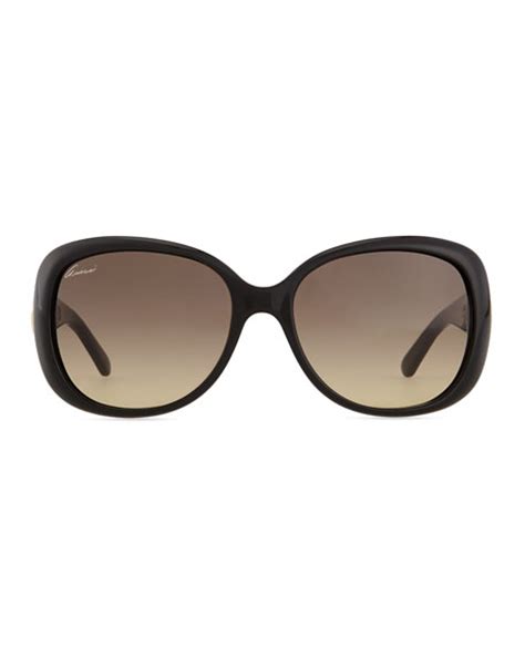 gucci crystal gg logo sunglasses black