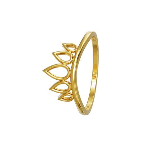 Plain Floral Design Gold Ring 04 14 Spe Goldchennai