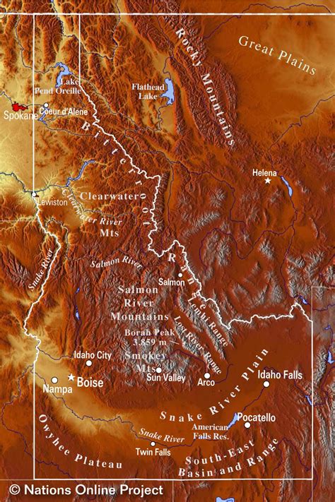Mountain Ranges In Idaho Map Interactive Map