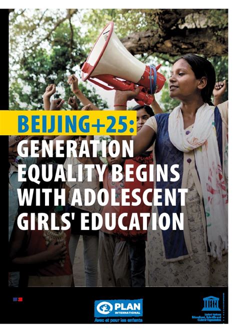 Beijing 25 Generation Equality Begins With Adolescent Girls Education Ungei