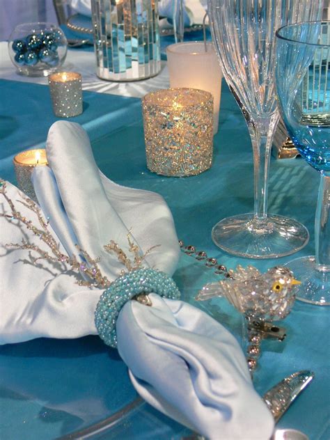 Winter Table Setting But Purple And Gold Wedding Shower Themes