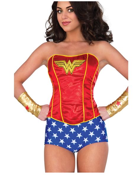 Adult Women S Classic Wonder Woman Sequin Corset Costume Accessory Walmart Com Walmart Com