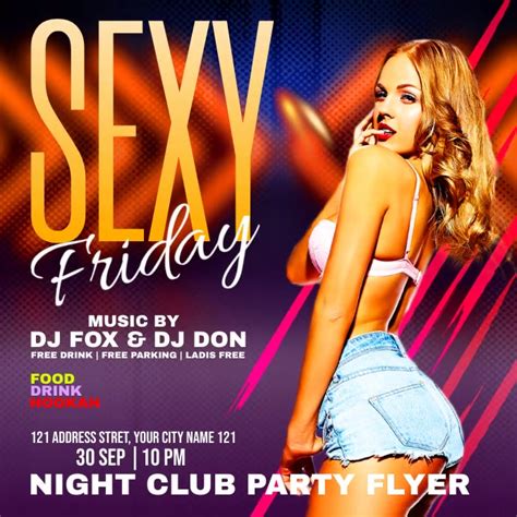 Sexy Friday Night Club Party Fyer Ad Design Template Postermywall