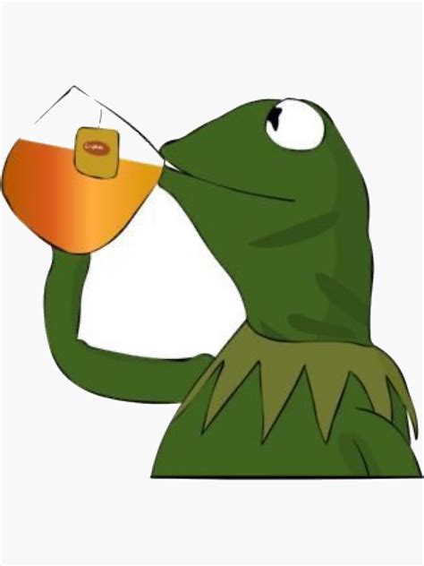 Kermit The Frog Meme Sips Tea Sticker For Sale By Zoevisions