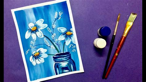 Beautiful Flower Painting With Poster Colours Step By Step Youtube