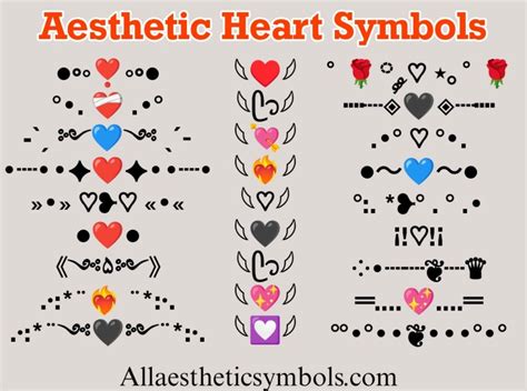 200 𓆩♡𓆪 Aesthetic Heart Symbols ˚₊· ͟͟͞͞ ° °