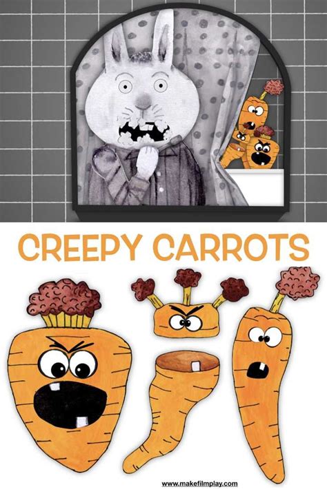 Creepy Carrots Scene Re Creation Free Printable Carrot Puppets Make