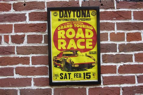 Vintage Auto Racing Poster Sign Sports Car Road Race Framed Etsy