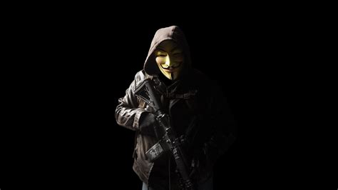 Anonymous Mask Person With Gun 5k Hd Others 4k Wallpapers Images