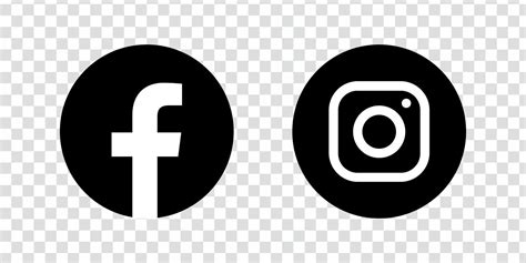 Facebook And Instagram Round Black Logo Isolated On Transparent