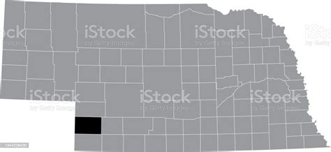 Location Map Of The Chase County Of Nebraska Usa Stock Illustration
