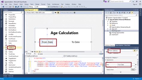 Age Calculation Using Calendar Date Picker Control In Universal Application Development With