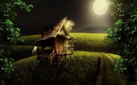 Moonlight Field House Wallpapers Hd Desktop And Mobile Backgrounds