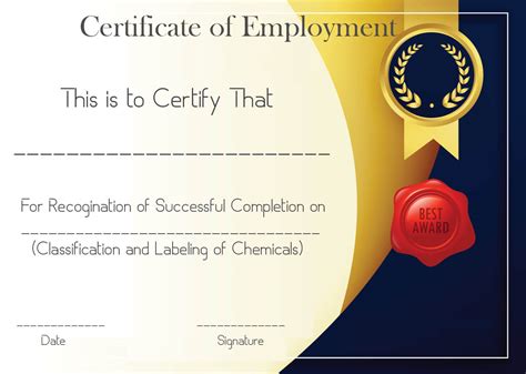 Free Sample Certificate Of Employment Template Certificate In Good