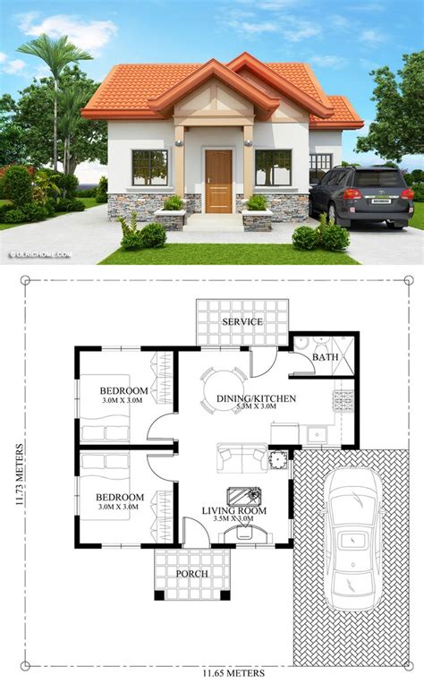 Captivating 2 Bedroom Home Plan Ulric Home Small House Design
