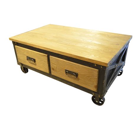 Industrial Coffee Table - Teak d120 | Industrial coffee table, Industrial inspired coffee table ...