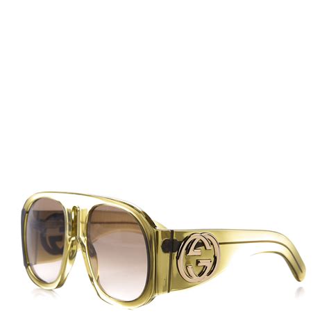 gucci oversized aviator sunglasses gg0152s yellow 575139