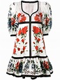 Alexander McQueen Floral Flared Dress - Farfetch Floral Flared Dress ...