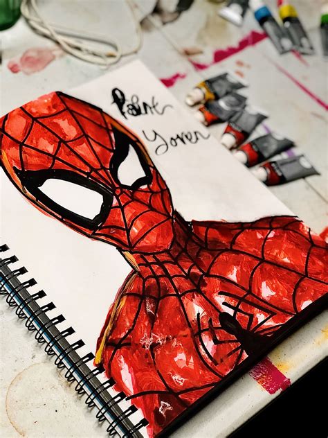 Spider Man Watercolor Painting Spiderman Painting Spiderman Canvas