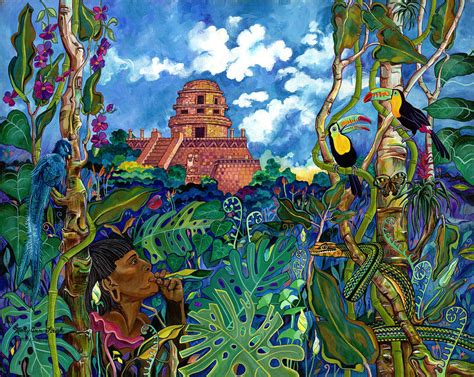 Mayan Jungle Scene Yucatan Painting By Mary Ann Gough Pixels