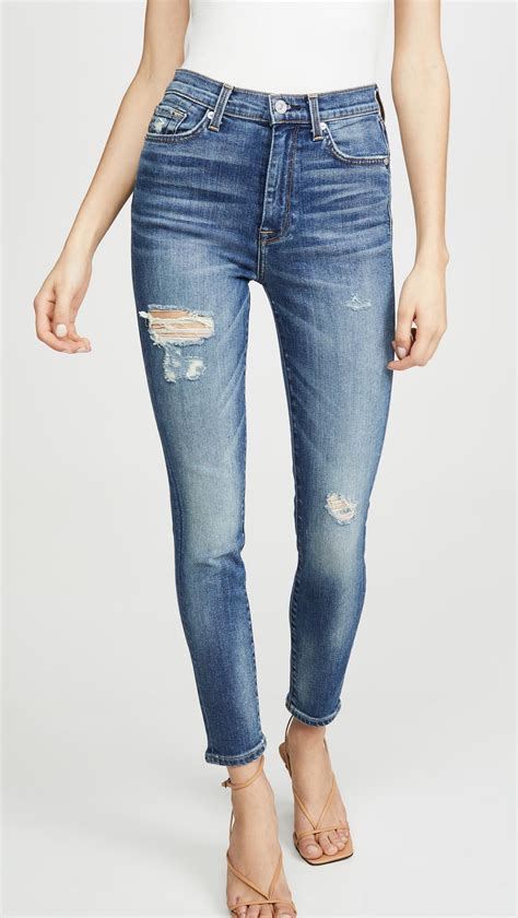 For All Mankind Denim High Waist Ankle Skinny Jeans In Blue Lyst