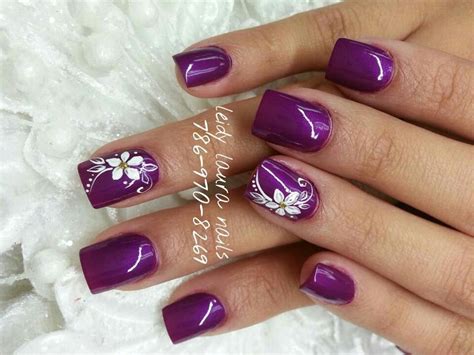 Purple Nail Designs With Flowers Jocelynbartlow7