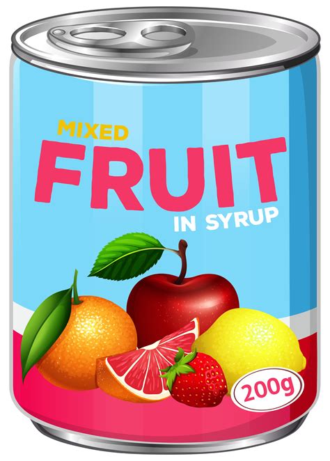 Can Of Mixed Fruit In Syrup 297783 Vector Art At Vecteezy