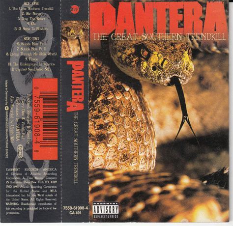 Pantera The Great Southern Trendkill 1996 Cassette Discogs