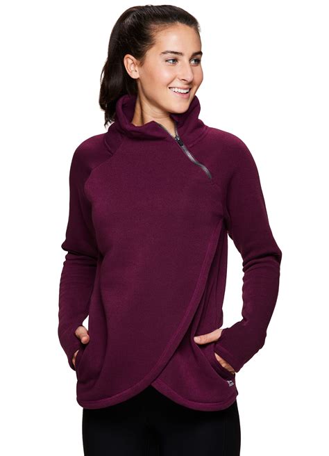 Active Clothing Rbx Active Womens Zip Mock Pullover With Tulip Crossover