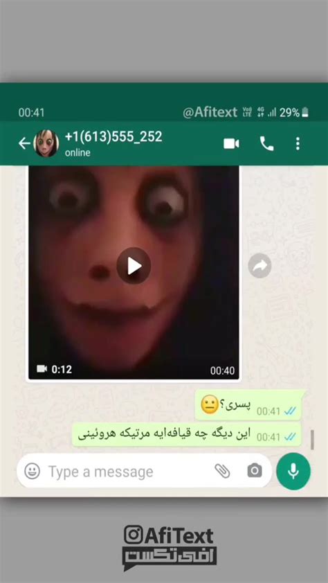 فیلم چت و تماس تصویری خنده دار یک ایرانی با مومو در واتساپ