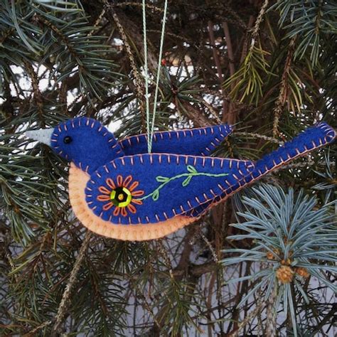 Sewing Pattern For A Felt Eastern Bluebird Ornament As A Pdf Etsy