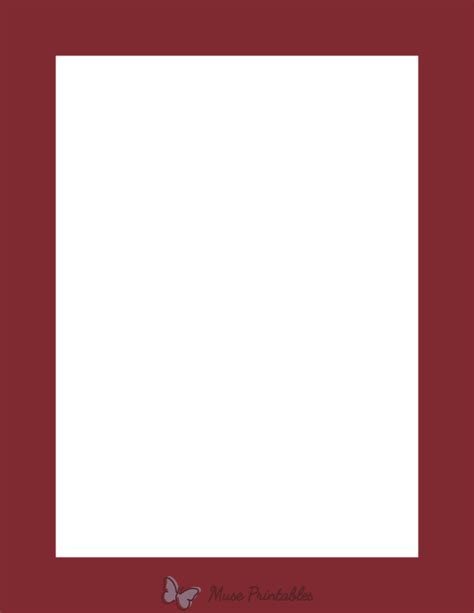 Printable Maroon Solid Page Border