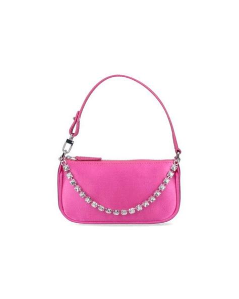 By Far Mini Rachel Satin Zipped Tote Bag In Pink Lyst