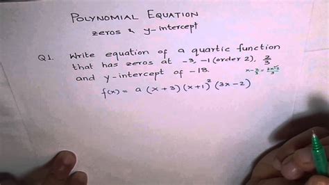 I'm sorry, i don't know how to do a square root image on a computer) also, if somone knows how. Determine Equation of Polynomial from Zeros and Y ...