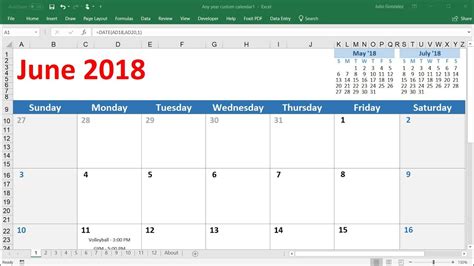 How To Create A Calendar In Excel 2016 Very Easy Youtube