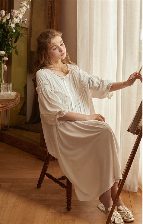 Cotton Nightgown Handmade Victorian Nightgown Soft Robe Etsy