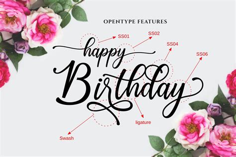 Happy Birthday Pretty Font 372470 Script Font Bundles